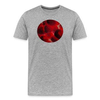 Fruit de framboise foncé - T-shirt bio Premium Homme - gris chiné - Devant - Damien (186cm)