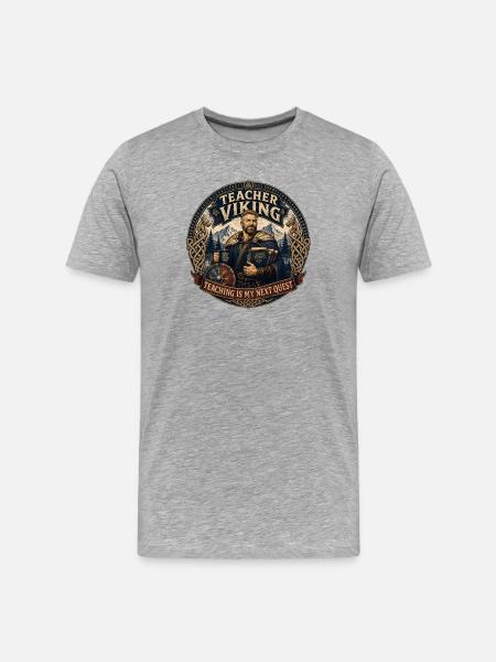 Teacher Viking Lesson Planner - Men's Premium Organic T-Shirt - heather grey