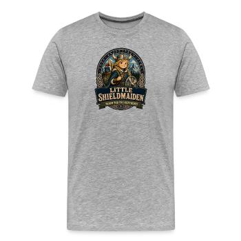 Petite Quête de la Bouclière - T-shirt bio Premium Homme - gris chiné - Devant - Damien (186cm)