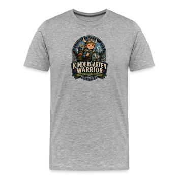 Quête du guerrier de maternelle - T-shirt bio Premium Homme - gris chiné - Devant - Damien (186cm)