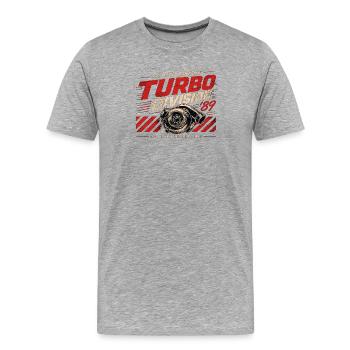 Turbo_Division_89 - T-shirt bio Premium Homme - gris chiné - Devant - Damien (186cm)