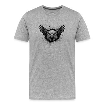 Aigle Majestueux Splash Tattoo - T-shirt bio Premium Homme - gris chiné - Devant - Damien (186cm)