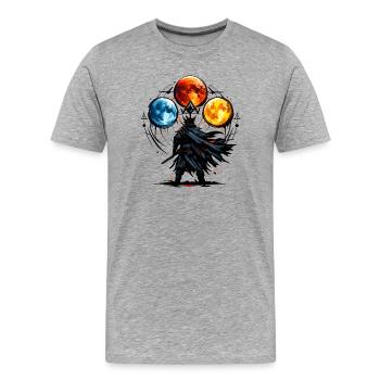 Mage de la Lune des Trois Lunes - T-shirt bio Premium Homme - gris chiné - Devant - Damien (186cm)
