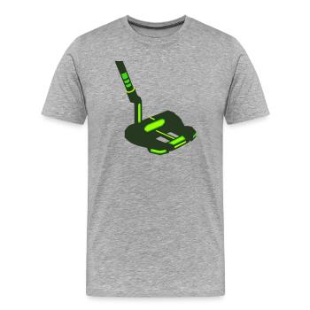 Golf Putter Schlaeger Icon - Männer Premium Bio T-Shirt - Grau meliert - Vorne - Damien (186cm)