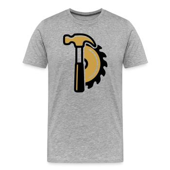 Hammer Kreissaege Logo - Männer Premium Bio T-Shirt - Grau meliert - Vorne - Damien (186cm)
