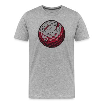 Golfball Meteorit Logo - Männer Premium Bio T-Shirt - Grau meliert - Vorne - Damien (186cm)
