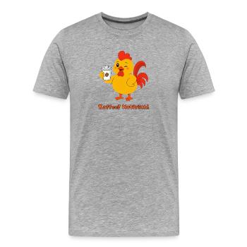 Hahn Kaffee Natürlich - Männer Premium Bio T-Shirt - Grau meliert - Vorne - Damien (186cm)