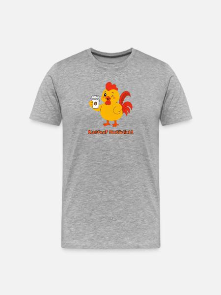 Hahn Kaffee Natürlich - Männer Premium Bio T-Shirt - Grau meliert