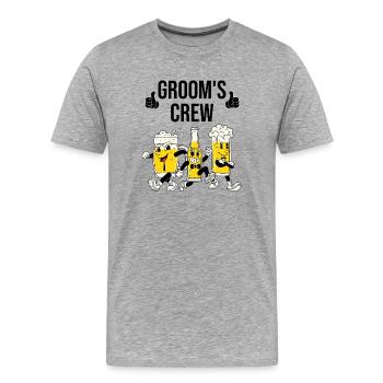 Bière de l’équipe de mariés - T-shirt bio Premium Homme - gris chiné - Devant - Damien (186cm)