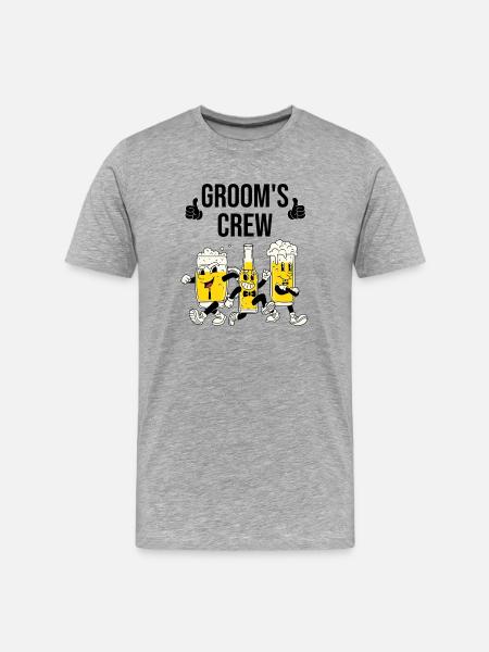Groom Crew Beer - Men's Premium Organic T-Shirt - heather grey