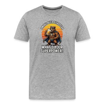 Je fais disparaître la bière Craft Beer - T-shirt bio Premium Homme - gris chiné - Devant - Damien (186cm)