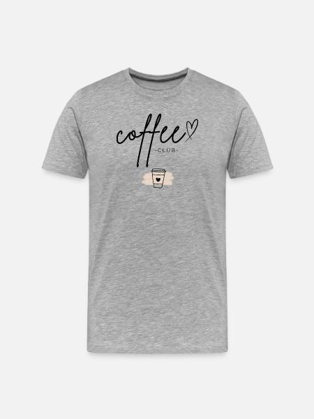 Coffee Club | Minimal Coffee Design - Men's Premium Organic T-Shirt - heather grey