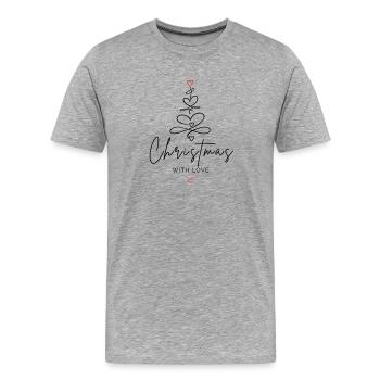 Noël avec amour | Sapin de Noël au cœur - T-shirt bio Premium Homme - gris chiné - Devant - Damien (186cm)
