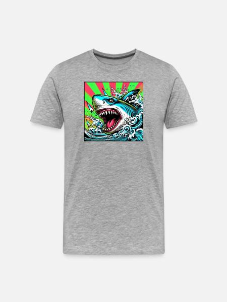 Requin - T-shirt bio Premium Homme - gris chiné