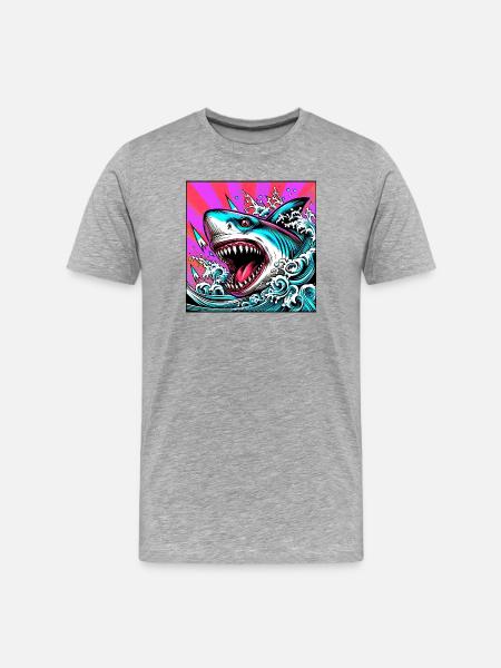 Shark - Men's Premium Organic T-Shirt - heather grey