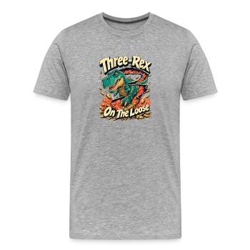Anniversaire cinématographique de trois Rex Deux doigts Trois à - T-shirt bio Premium Homme - gris chiné - Devant - Damien (186cm)