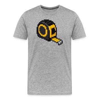 Pixels du ruban à mesurer - T-shirt bio Premium Homme - gris chiné - Devant - Damien (186cm)