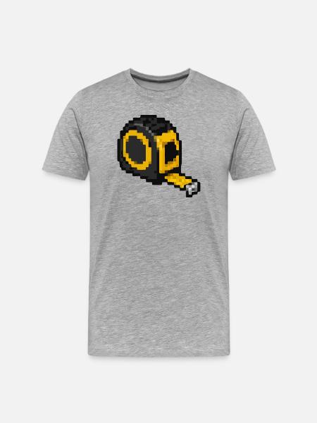 Tape measure pixels - Men's Premium Organic T-Shirt - heather grey