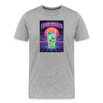 Barman de cocktails Mojito pour enterrement de vie de garçon - T-shirt bio Premium Homme - gris chiné - Devant - Damien (186cm)
