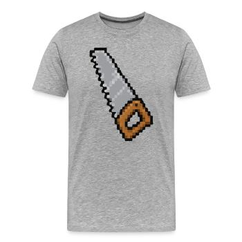 Scie à pixel - T-shirt bio Premium Homme - gris chiné - Devant - Damien (186cm)