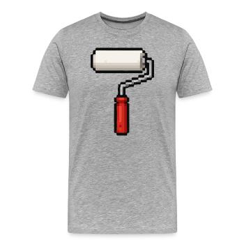 Conception artistique des rouleaux à peinture - T-shirt bio Premium Homme - gris chiné - Devant - Damien (186cm)
