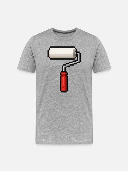 Paint Rollers Art Design - Men's Premium Organic T-Shirt - heather grey