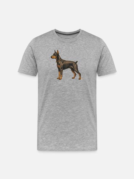 Dobermann Pinscher in Retro style - Men's Premium Organic T-Shirt - heather grey