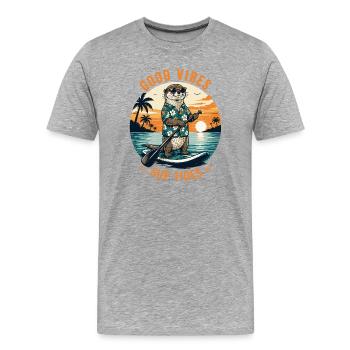 SUP Paddleboard Board Stand Up paddle Supboard - T-shirt bio Premium Homme - gris chiné - Devant - Damien (186cm)