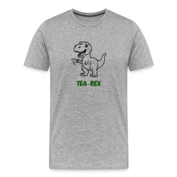 Connaisseurs de thé Tea-Rex - T-shirt bio Premium Homme - gris chiné - Devant - Damien (186cm)