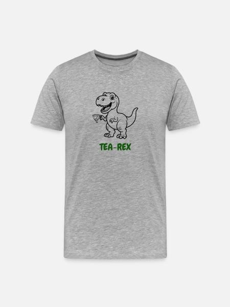 Tea-Rex Tea Connoisseurs - Men's Premium Organic T-Shirt - heather grey