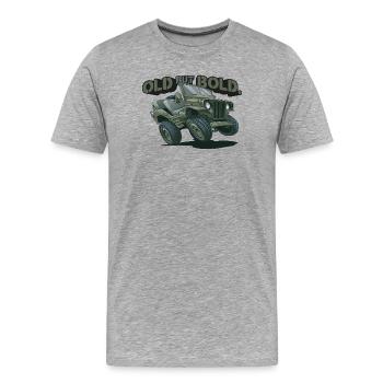 Willys MB – Vieux mais audacieux | RCCX - T-shirt bio Premium Homme - gris chiné - Devant - Damien (186cm)