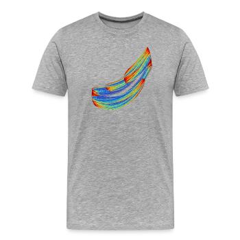 Traces de soie du chaos – Théorie du Chaos - T-shirt bio Premium Homme - gris chiné - Devant - Damien (186cm)