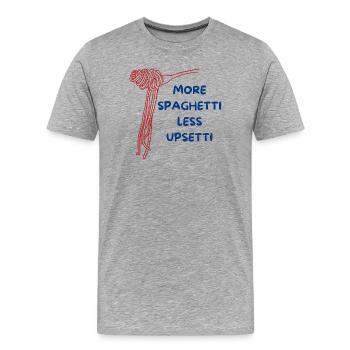Design spaghetti amusant - T-shirt bio Premium Homme - gris chiné - Devant - Damien (186cm)