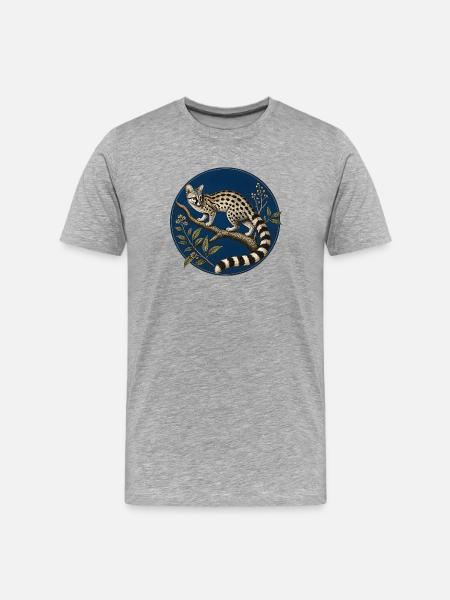 Genetta genetta – Naturalist illustration - Men's Premium Organic T-Shirt - heather grey