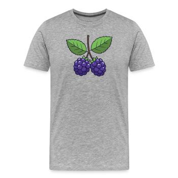 Costume de mûre Baies de Carnaval Violet - T-shirt bio Premium Homme - gris chiné - Devant - Damien (186cm)