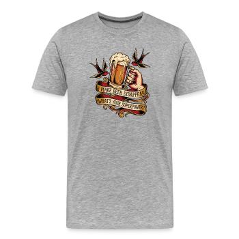Je fais disparaître la bière Craft Beer - T-shirt bio Premium Homme - gris chiné - Devant - Damien (186cm)