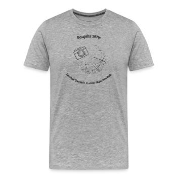 Baujahr 1976 - Männer Premium Bio T-Shirt - Grau meliert - Vorne - Damien (186cm)