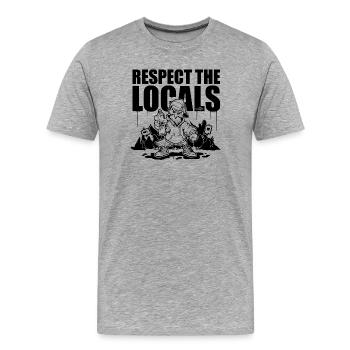 Respectez les locaux graffiti taube - T-shirt bio Premium Homme - gris chiné - Devant - Damien (186cm)