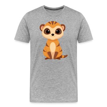 Bébé Suricate mignon - T-shirt bio Premium Homme - gris chiné - Devant - Damien (186cm)