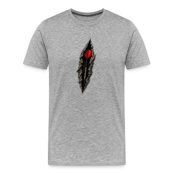 Fléchette dans la faille : Point cible dans l’obscurité - T-shirt bio Premium Homme - gris chiné - Devant - Damien (186cm)