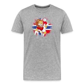 Norvège Soccer Norge Fjords Scandinaves - T-shirt bio Premium Homme - gris chiné - Devant - Damien (186cm)