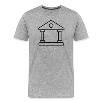 Bâtiment de la Justice Icône du Courthouse Line - T-shirt bio Premium Homme - gris chiné - Devant - Damien (186cm)