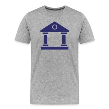 Courthouse Solid Icon Government Justice Building - T-shirt bio Premium Homme - gris chiné - Devant - Damien (186cm)