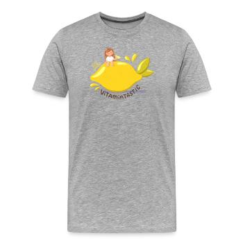 Fille Citron Vitamintastique - T-shirt bio Premium Homme - gris chiné - Devant - Damien (186cm)