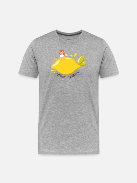 Vitamintastic Lemon Girl - Men's Premium Organic T-Shirt - heather grey