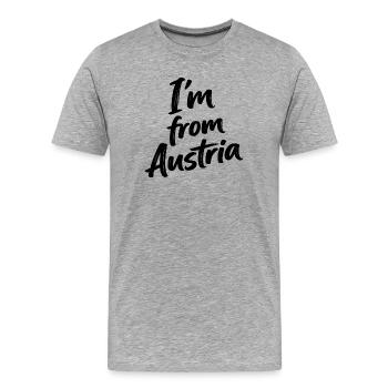 Je viens d’Autriche - T-shirt bio Premium Homme - gris chiné - Devant - Damien (186cm)