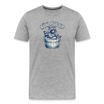 Cooler Waschbär Eis - Men's Premium Organic T-Shirt - heather grey - Front - Damien (186cm)