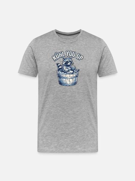 Cooler Waschbär Eis - Men's Premium Organic T-Shirt - heather grey