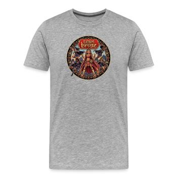 Pouvoir de l’équipe Bride Mandala - T-shirt bio Premium Homme - gris chiné - Devant - Damien (186cm)