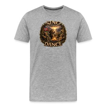 Chanson et danse - T-shirt bio Premium Homme - gris chiné - Devant - Damien (186cm)